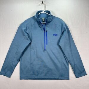 Stio Gannett Peak 1/2 Zip Fleece Mens Large Pullover Blue Midlayer 2247